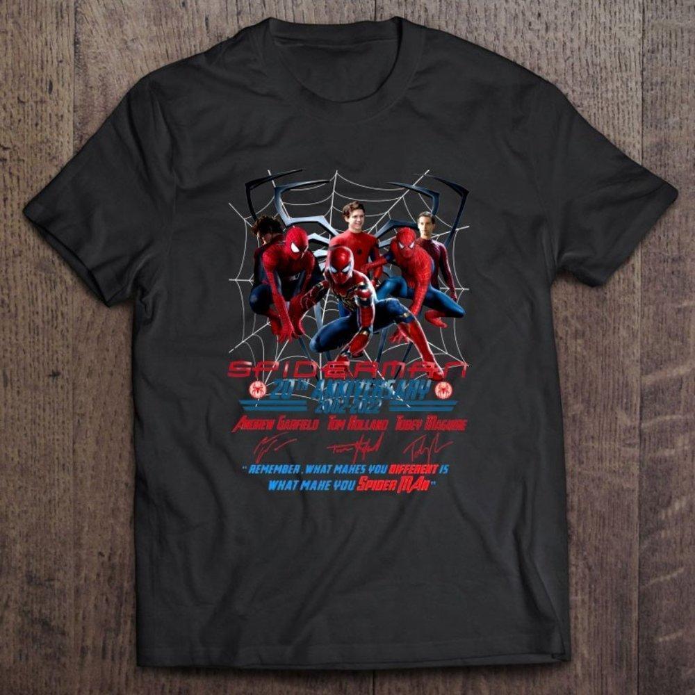 Hot Spider-Man 20Th Anniversary 2002-2022 Signature Blue Tee